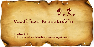 Vadászi Krisztián névjegykártya